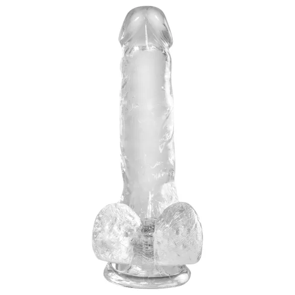 King Cock Clear 6 - dildo z jądrami - przyssawka - 15 cm