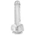 King Cock Clear 6 - dildo z jądrami - przyssawka - 15 cm