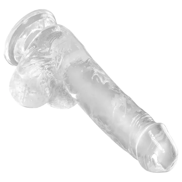 King Cock Clear 6 - dildo z jądrami - przyssawka - 15 cm
