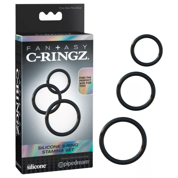 Fantasy C-Ringz - pierścień na penisa zestaw 3 szt. - czarny