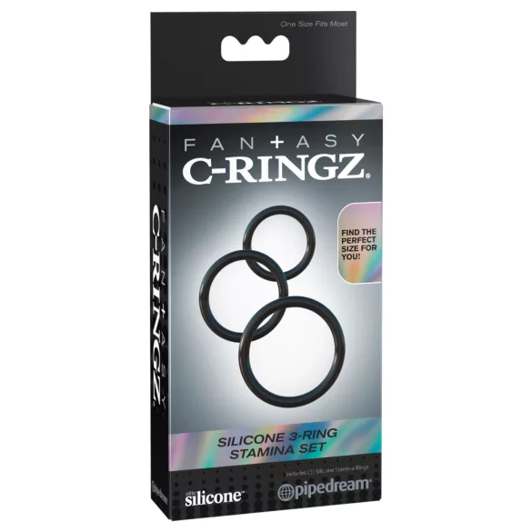 Fantasy C-Ringz - pierścień na penisa zestaw 3 szt. - czarny
