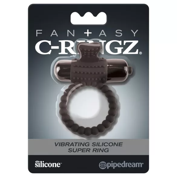 Pipedream Fantasy C-Ringz - pierścień wibrujący na penisa - silikon czarny