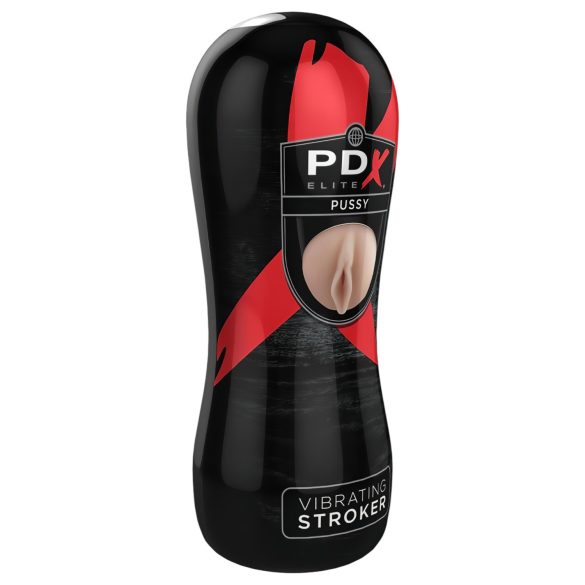 PDX Pussy Wibrujący Stroker - wibrująca sztuczna pochwa (naturalny)
