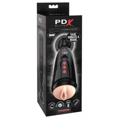  PDX Elite Dirty Talk - wibrująca sztuczna wagina masturbator (czarna)