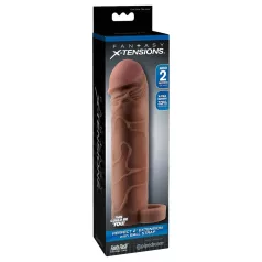   Pipedream X-TENSION Perfect 2 - pierścień na penisa z wypustkami - ciemny naturalny (19 cm)