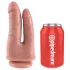 King Cock - podwójny realistyczny dildo do penetracji - silikon cielisty