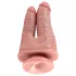 King Cock - podwójny realistyczny dildo do penetracji - silikon cielisty