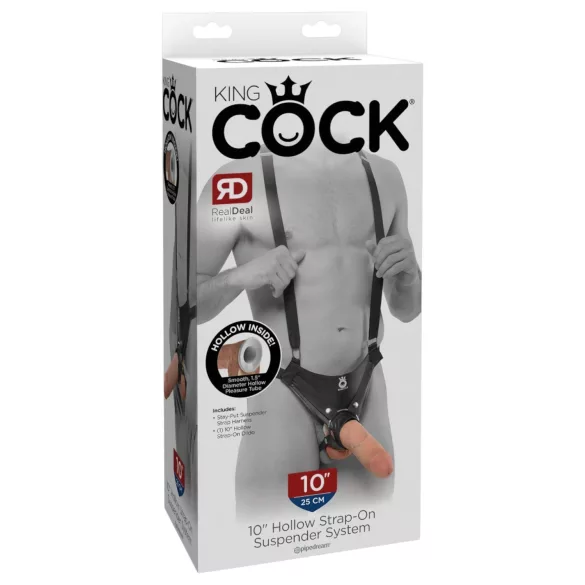 King Cock - strap-on z pustym dildo - 25 cm