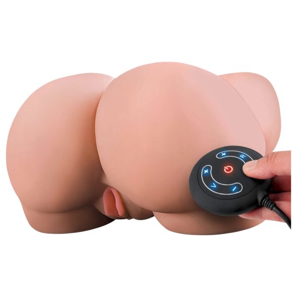 PDX Elite Milk Me Silly - wibrujący tors masturbator (naturalny)