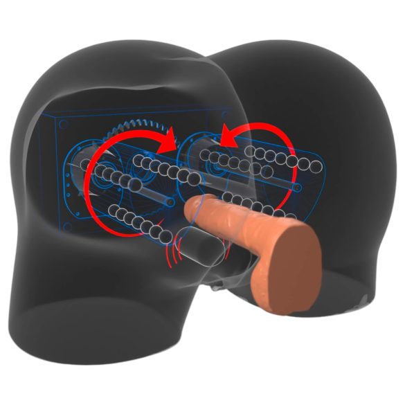 PDX Elite Milk Me Silly - wibrujący tors masturbator (naturalny)