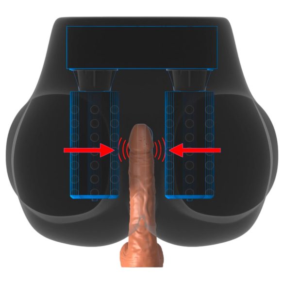 PDX Elite Milk Me Silly - wibrujący tors masturbator (naturalny)