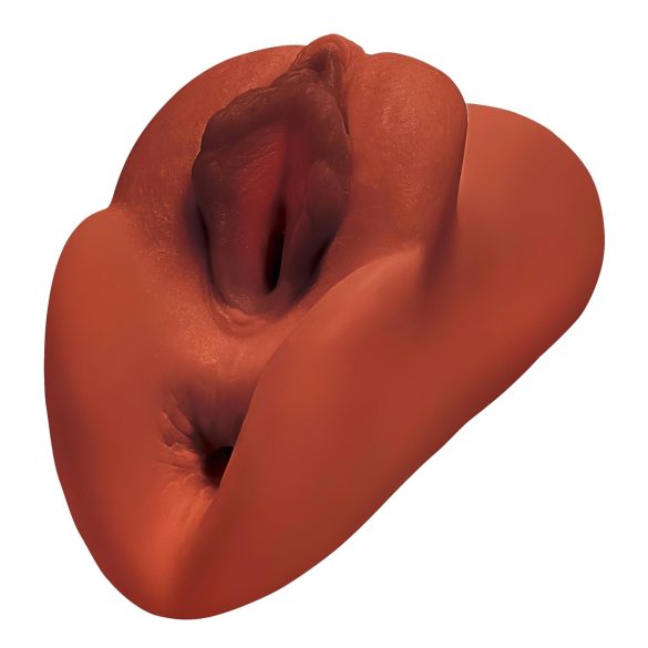 PDX - masturbator 2w1 - realistyczny, dwustronny - brązowy