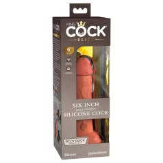   King Cock Elite 6 - realistyczny dildo z przyssawką - ciemny 15 cm