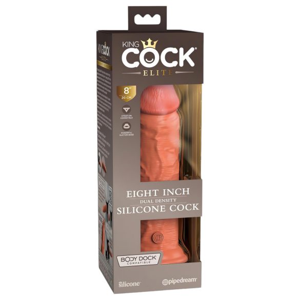 King Cock Elite 8 - dilda z przyssawką (20 cm) - ciemny naturalny