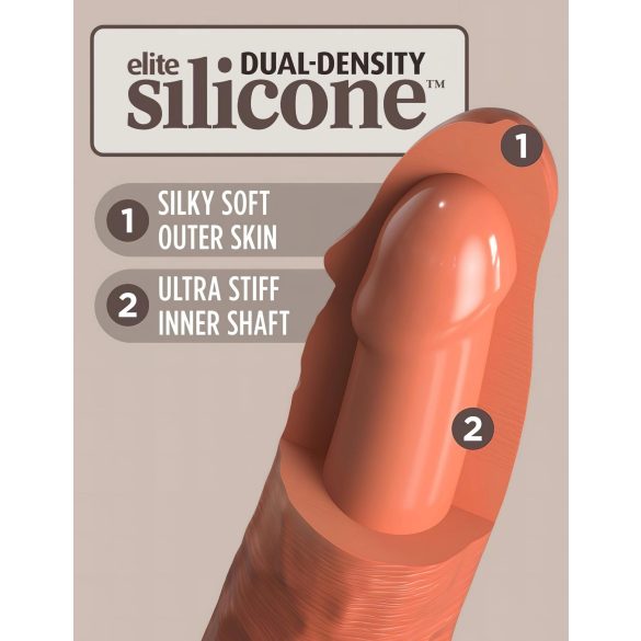 King Cock Elite 8 - dildo z przyssawką - realistyczny ciemny 20cm