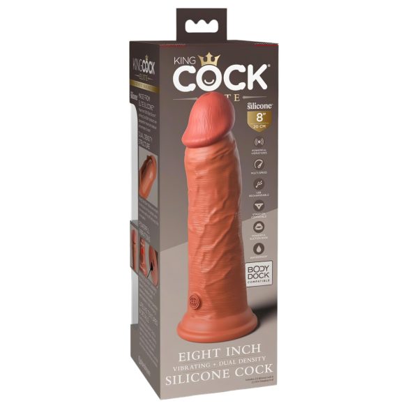 King Cock Elite 8 - realistyczny wibrator 20cm - ciemny odcień