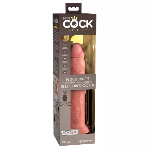King Cock Elite 9 - wibrator z przyssawką 23 cm - cielisty