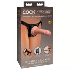   King Cock Elite Beginner's - strap-on dildo - realistyczny - beżowy