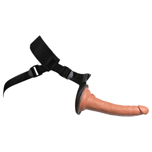 King Cock Elite Comfy - strap-on dildo z uprzężą - ciemny naturalny