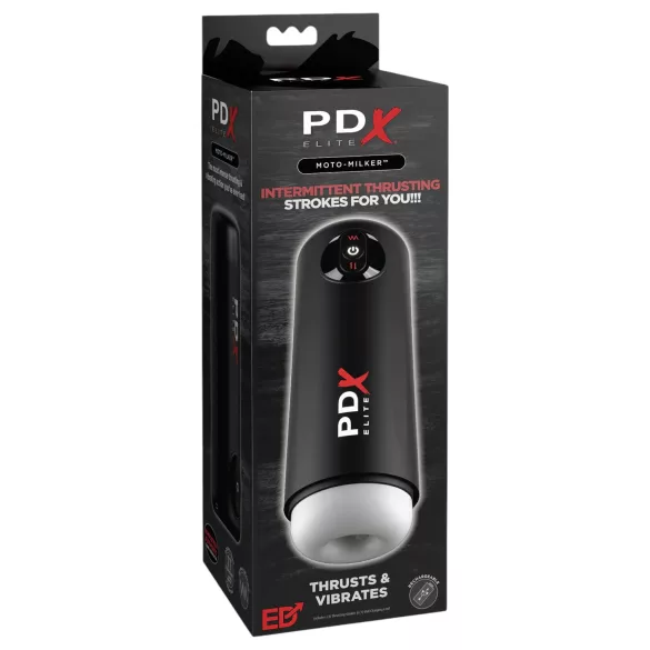PDX Elite - masturbator męski wibrujący i posuwisty - czarny
