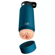   PDX - Fuck Flask Private Pleaser - sztuczna pochwa w piersiówce (niebiesko-naturalna)