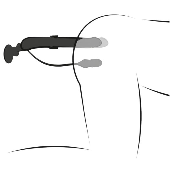 Fetish - wibrator z funkcją pchającą - silikon - czarny