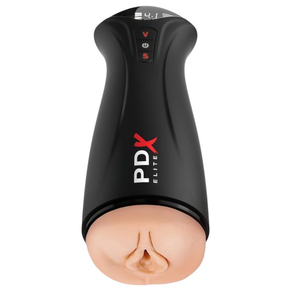 PDX Elite - ssący, wibrujący masturbator (czarny)