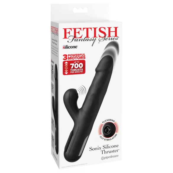 Fetish - potrójny wibrator tłokowy z 3 silnikami (czarny)