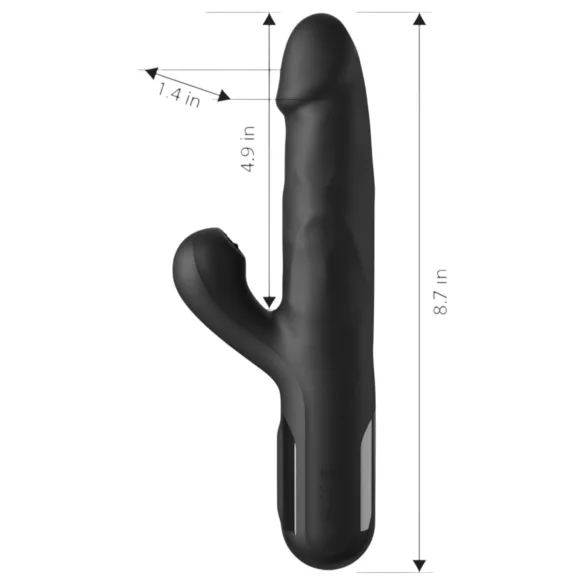 Fetish - potrójny wibrator tłokowy z 3 silnikami (czarny)