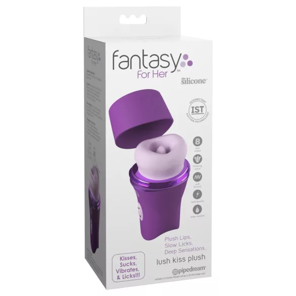 Fantasy For Her Lush Kiss Plush - ssąco‑lizający stymulator łechtaczki (fioletowy)