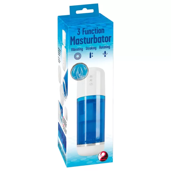 You2Toys - masturbator automatyczny obrotowo-tłokowy - niebiesko-biały