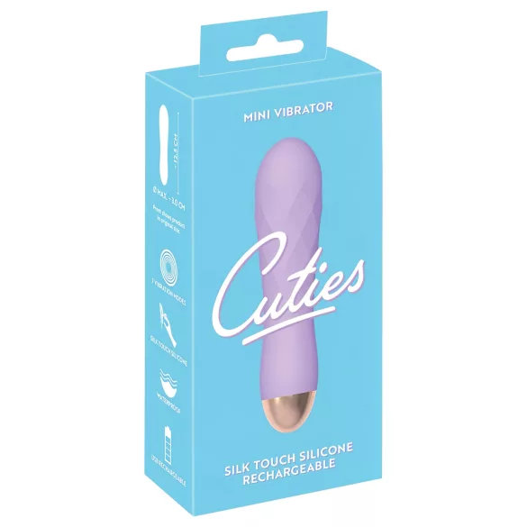 Cuties Mini - wibrator wodoodporny bezprzewodowy kratkowy - fioletowy