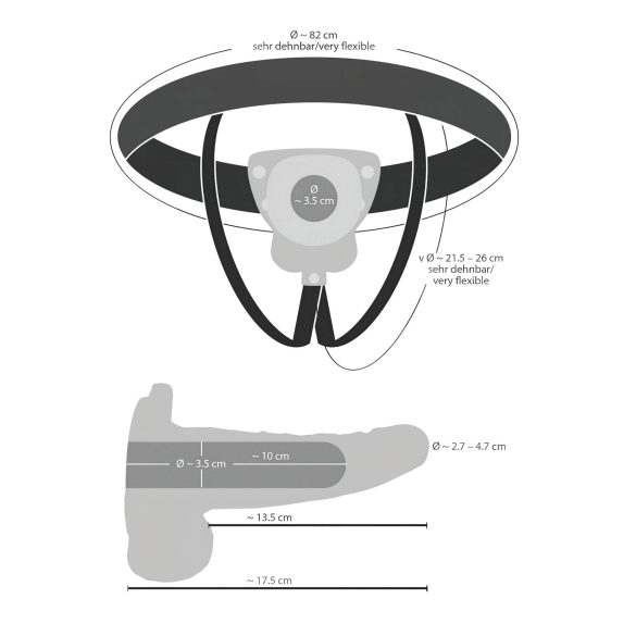 You2Toys - strap-on z wibracją - pusty dildo - kolor cielisty