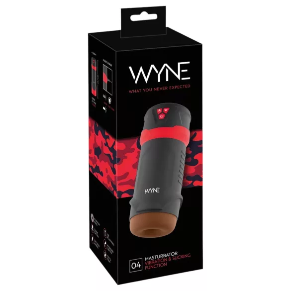 WYNE 04 - masturbator męski wibrująco-ssący akumulatorowy brązowy