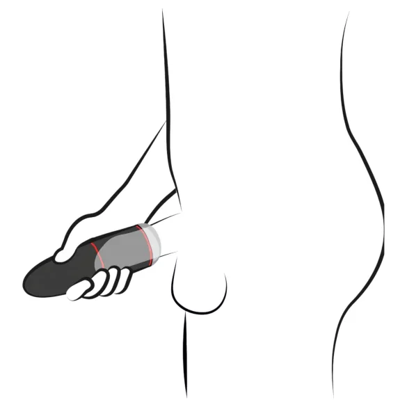 WYNE 02 - masturbator męski wibrująco-ssący - akumulator - czarno-biały