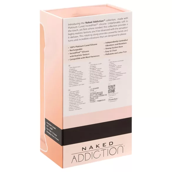 Naked Addiction - wibrator rotacyjny - realistyczny - 20 cm - beżowy