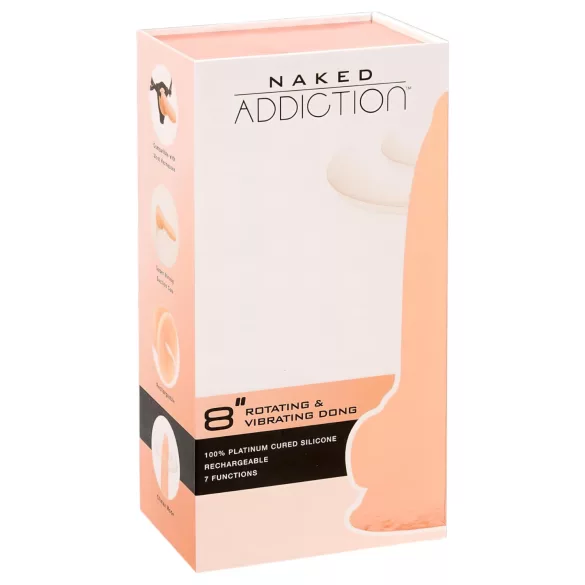 Naked Addiction - wibrator rotacyjny - realistyczny - 20 cm - beżowy