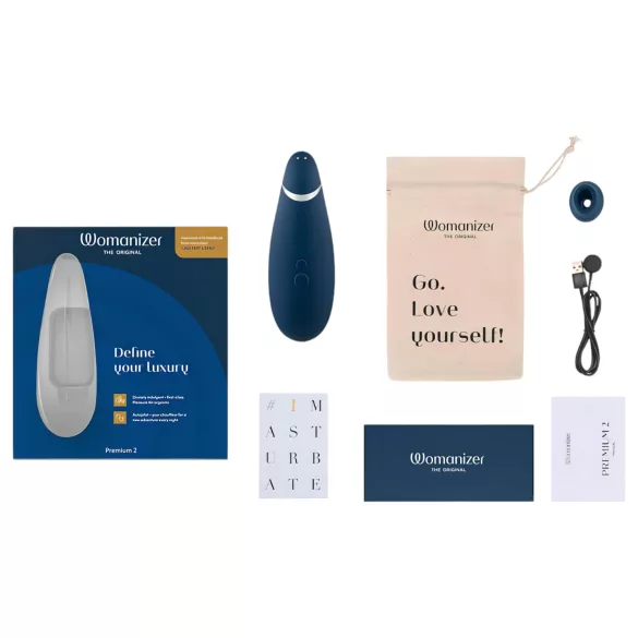 Womanizer Premium 2 - stymulator łechtaczki na powietrze - niebieski