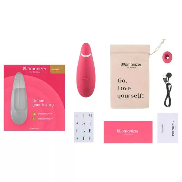 Womanizer Premium 2 - stymulator łechtaczki na fale powietrzne - różowy