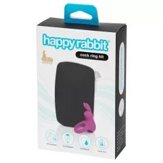   Happyrabbit - pierścień wibrujący na penisa z etui - silikon fioletowy