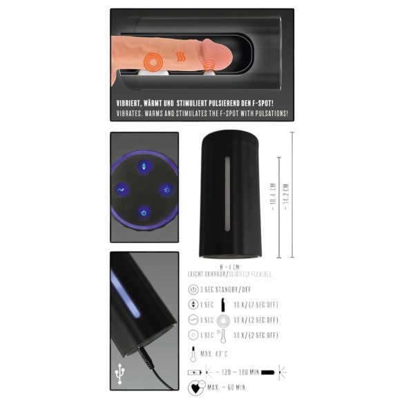 Rebel - masturbator automatyczny - 3 tryby ssania - czarny