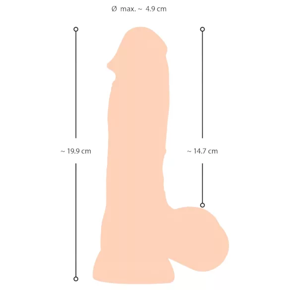 Nature Skin - dildo z realistyczną skórą - 20 cm (naturalny)