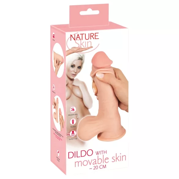 Nature Skin - dildo z realistyczną skórą - 20 cm (naturalny)
