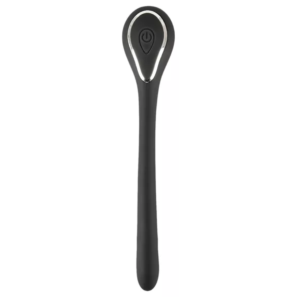 Penis Plug Dilator - wibrator do penisa - silikonowy, czarny, 1 cm