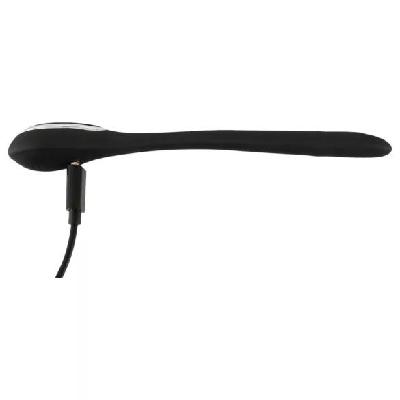 Penis Plug Dilator - wibrator do penisa - silikonowy, czarny, 1 cm