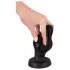 ANOS - żebrowany miękki korek analny - 7 cm (czarny)