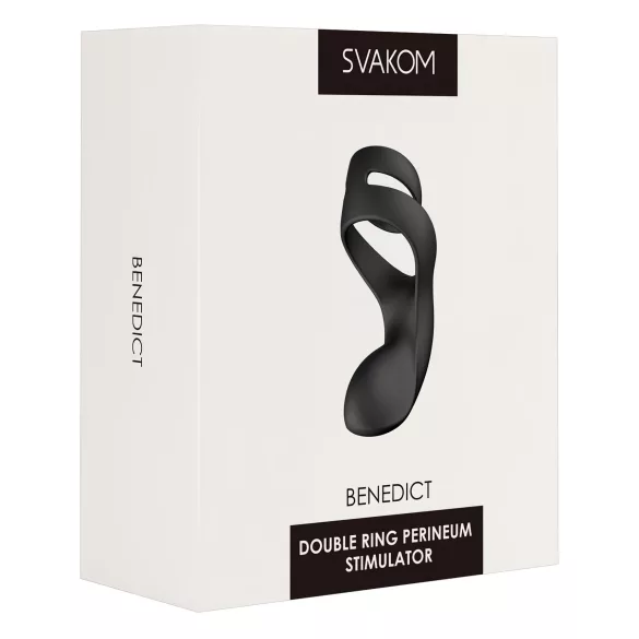 Svakom Benedict - pierścień wibrujący na penisa - stymulator krocza - czarny