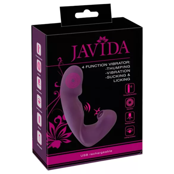 Javida - wibrator 4w1 do łechtaczki - silikonowy - fioletowy