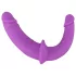 SMILE - podwójny strap-on z majtkami - silikonowy - fioletowo-czarny