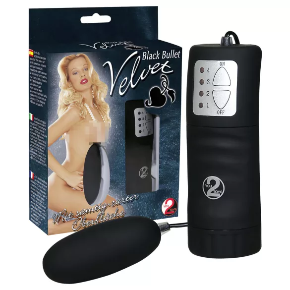 You2Toys - wibrujące jajeczko - aksamitna powierzchnia - czarne